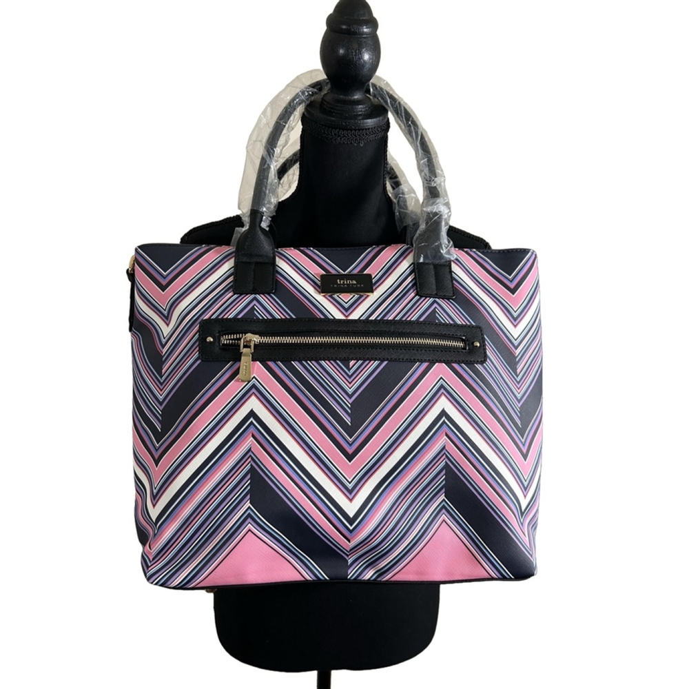 NWT Women's Trina Turk Tote Bag One Size Pink Black